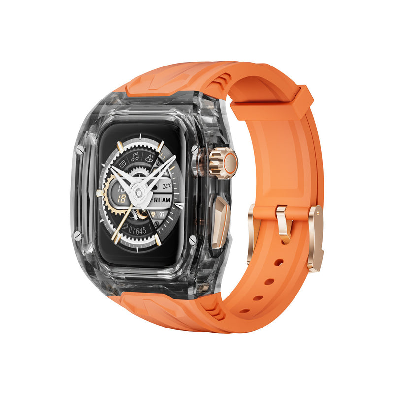Richard Style Transparent Watch Case Strap Compatible with Apple Watch 9/8/7/6/SE [44/45/49 mm]