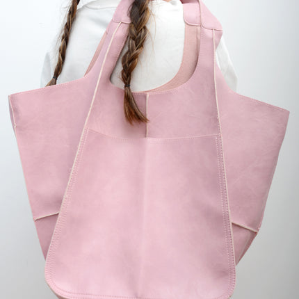 Simple Big Bag Soft Leather Shoulder Tote