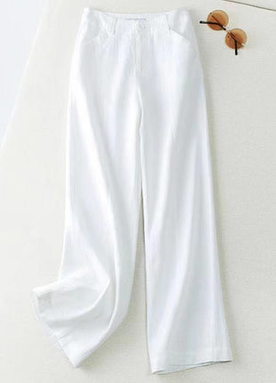 夏用コットンリネンワイドパンツ