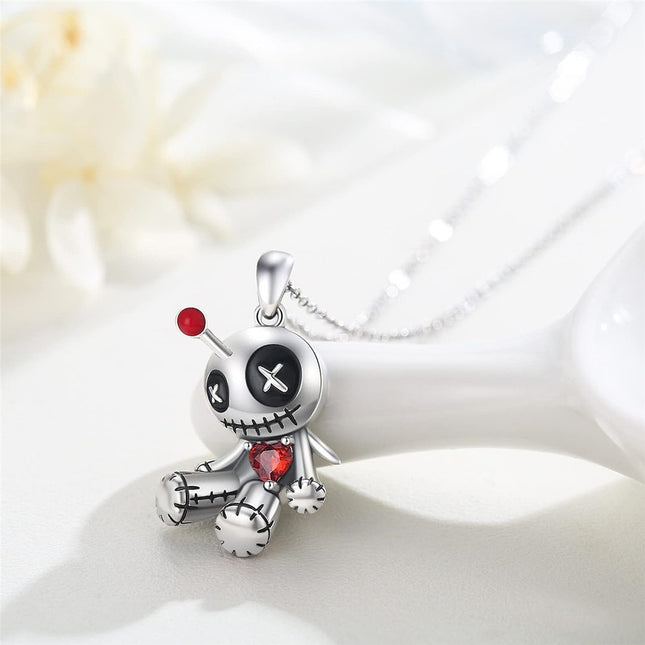 Red Heart Voodoo Doll Halloween Necklace