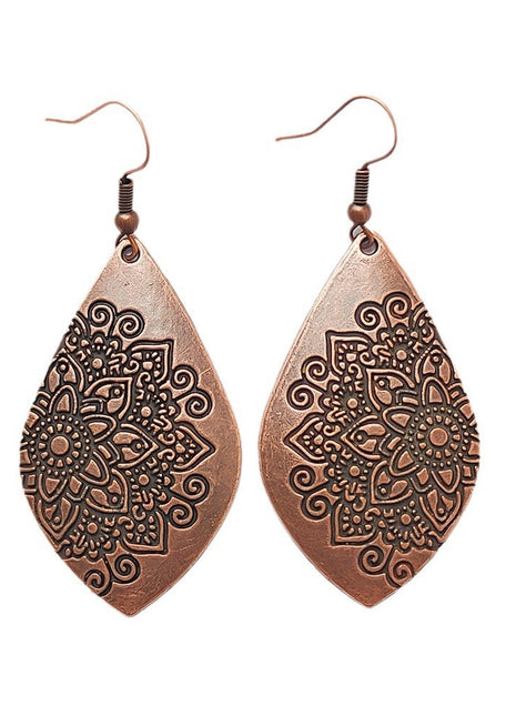 Pendientes de flores retro bohemios