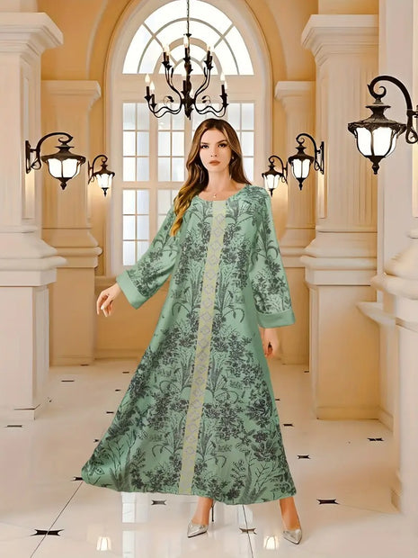 Vestido estampado de flores entretejidas