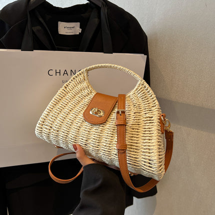 Handmade Straw Clash Handbag
