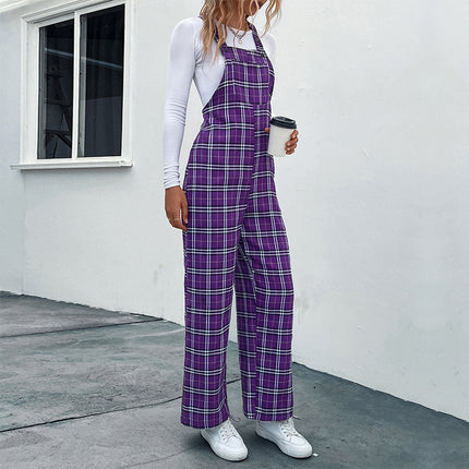 Plaid Straps Jumpsuit