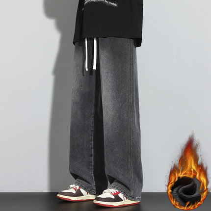 Mens Relaxed Wide Leg Minimalist And Comfortable Jeans