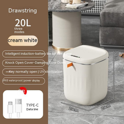 20L Smart Trash Can IPX5 Waterproof, Waved, Kick & Knee Induction with Lid (Copy)