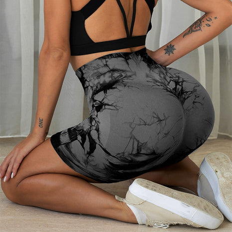 Tie-dye Quick-drying High-waisted Hip-lifting Short