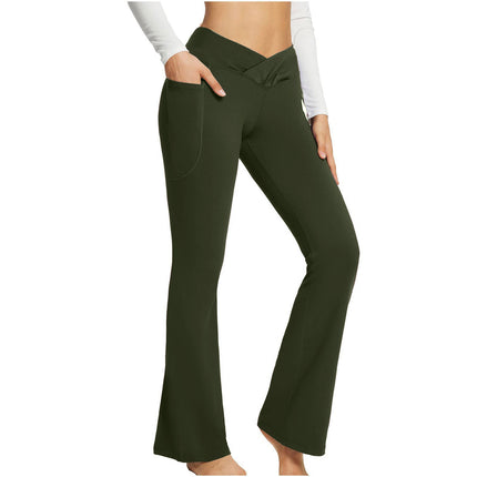 High Waist Slim Fit Wide Leg Yoga Pants