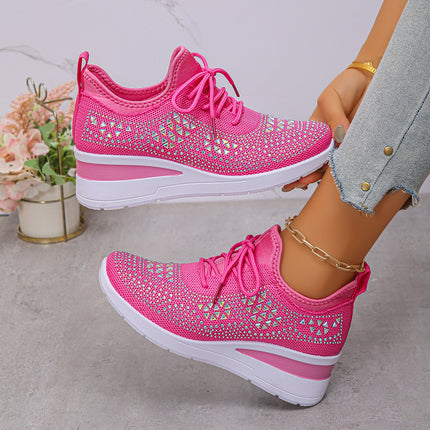 Rhinestone Lace Up Commuter Shoes