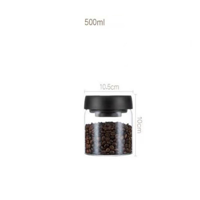 Vacuum Airtight Sealed Glass Jar for Coffee Beans Canister Kitchen Food Grains Candy Keep Fresh and Good