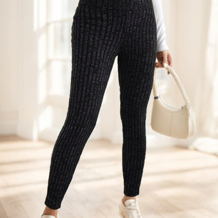 Spring And Autumn Women'S Solid Color Pit Strip Casual Tights