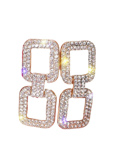 Pendientes geométricos de diamantes de imitación