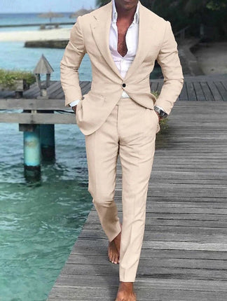 Men's Solid Color Casual Fashion Suit Pants Suit