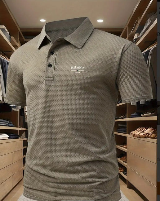 Men's Printed Short-sleeved Lapel Shirt Polo