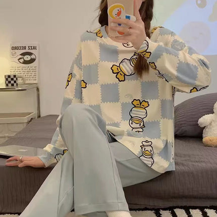 Long Sleeve Autumn Ins Two-piece Pyjamas Set