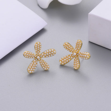 花象嵌パールピアス