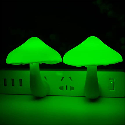 LED Night Light Mushroom Wall Socket Lamp Warm White Light-control Bedroom Light Home Decoration