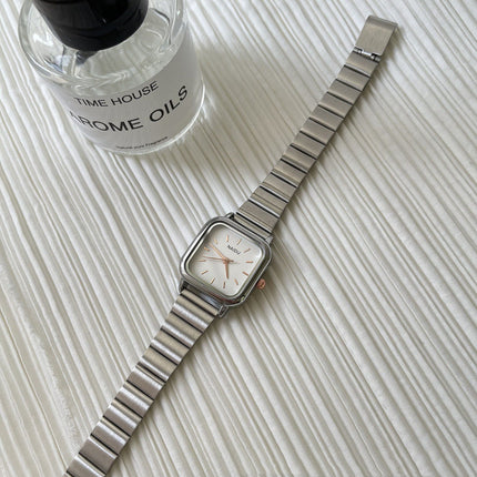 Silver Bamboo Strap Watch