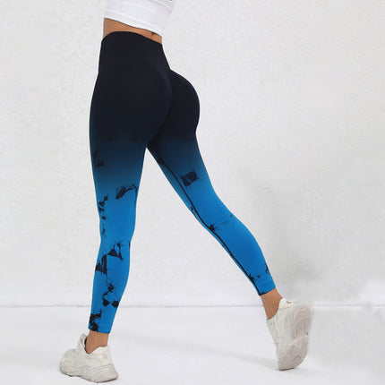 Gradient Tie-dye Tight Yoga Pants
