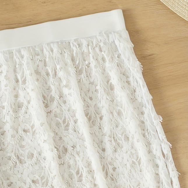 Swimsuit Elegant Gathered Long Skirt Bikini Three Pieces