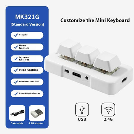 Mini PC Gaming Macro Programmable Keyboard – 3 Key USB/Wireless