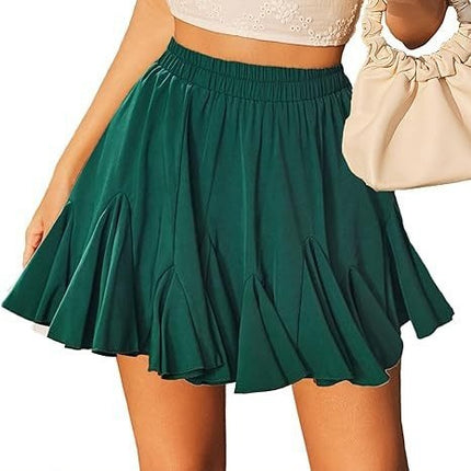 A- Line High Waist Pleated Mini Skirt