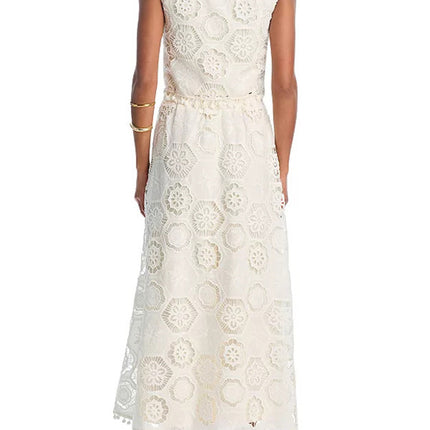 White Sleeveless Top & Skirt Set