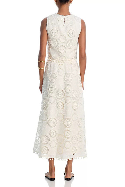 White Sleeveless Top & Skirt Set