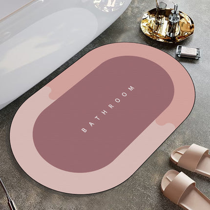 Bathroom Diatom Mud Non-Slip Absorbent Oval Floor Mat