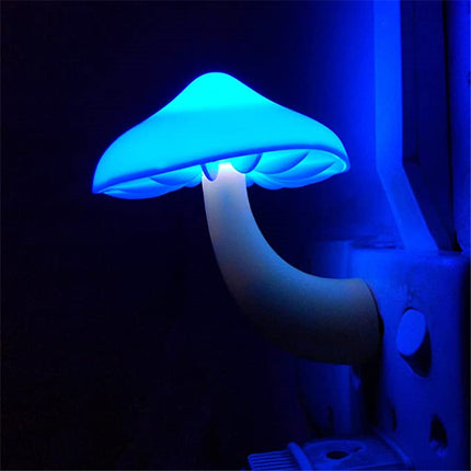 LED Night Light Mushroom Wall Socket Lamp Warm White Light-control Bedroom Light Home Decoration