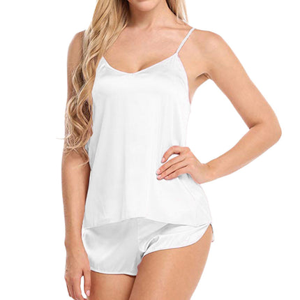 Summer V-neck Lace Camisole Shorts Pyjama Set