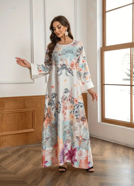 Elegante Caftán Largo Floral