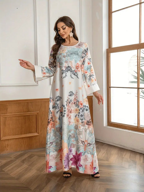 Elegante Caftán Largo Floral