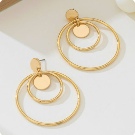 Multi-Layer Circular Earrings, New Fashionable And Trendy