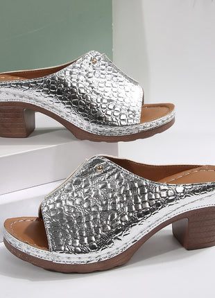 Women's Peep Toe Slippers Plus Size Wedge Sandals