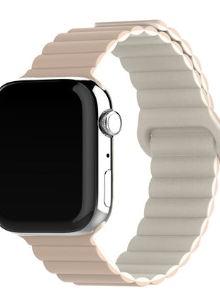 Apple Watch対応 2色シリコン磁気バックルリングバンド
