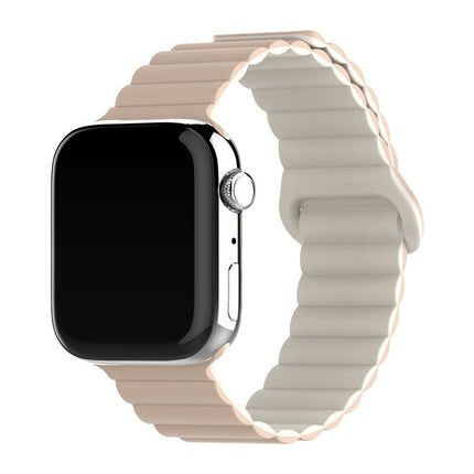 Two-color Silicone Magnetic Back Ring Buckle Band Applicable with Apple watch