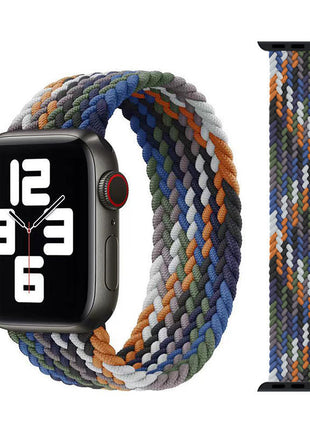 Applicable to Apple iWatch models Single Loop Nylon Braided Elastic Strap