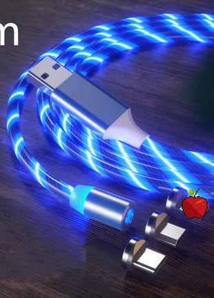 マグネット式2mケーブル マグネット急速充電 照明付きMicro USBケーブル LED