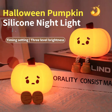Home Decor Halloween Pumpkin Night Light Soft Silicone Lamp
