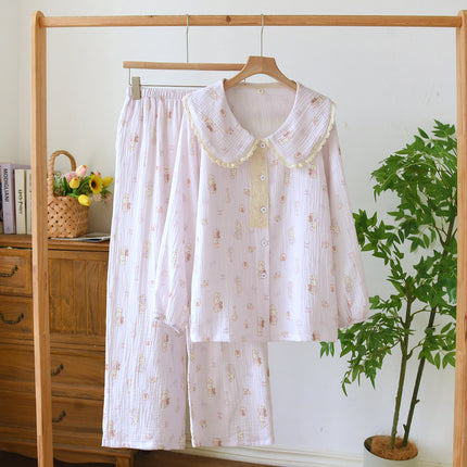 Casual Double-layer Cotton Yarn Pyjamas