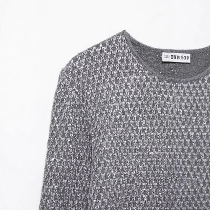 Fashionable Beads Decoration Knitted Coat