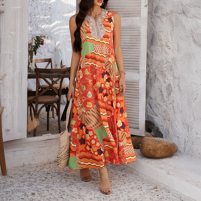 Sleeveless A- Line Dress