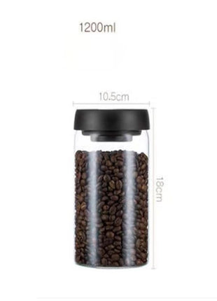 Vacuum Airtight Sealed Glass Jar for Coffee Beans Canister Kitchen Food Grains Candy Keep Fresh and Good