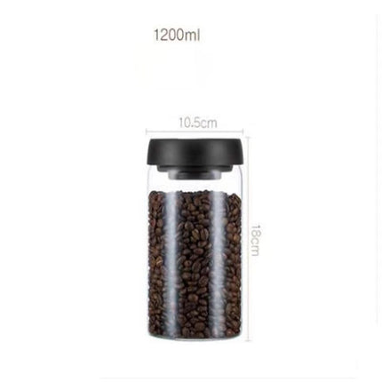 Vacuum Airtight Sealed Glass Jar for Coffee Beans Canister Kitchen Food Grains Candy Keep Fresh and Good