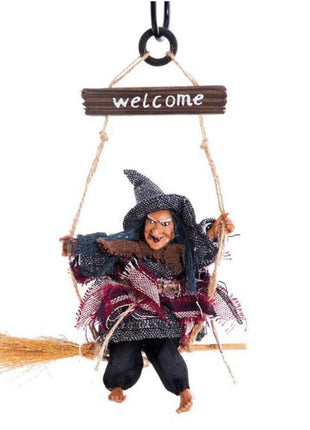 ハロウィン 空飛ぶほうき魔女ペンダント