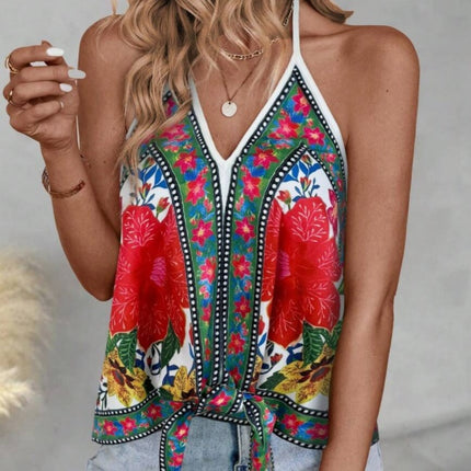 Open Shoulder Vest with Front Placket Top