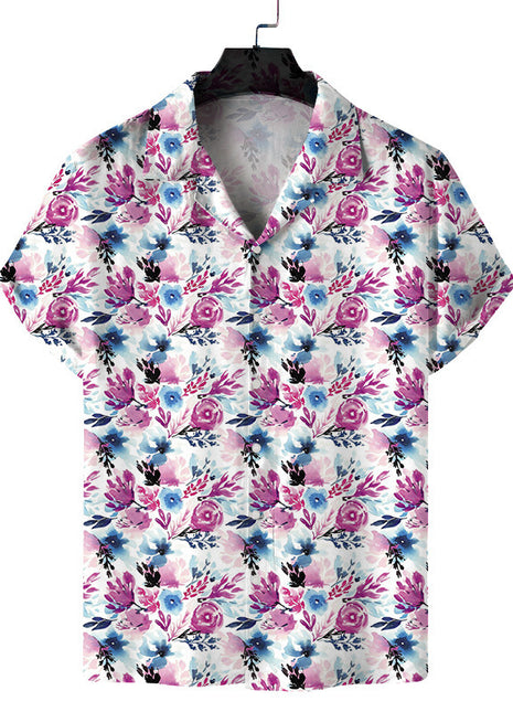 Camisa de impresión digital de playa casual con flores