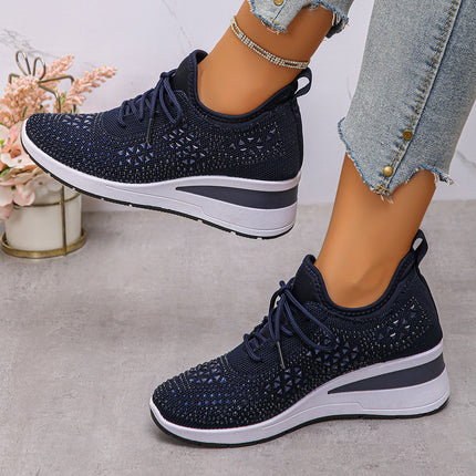Rhinestone Lace Up Commuter Shoes