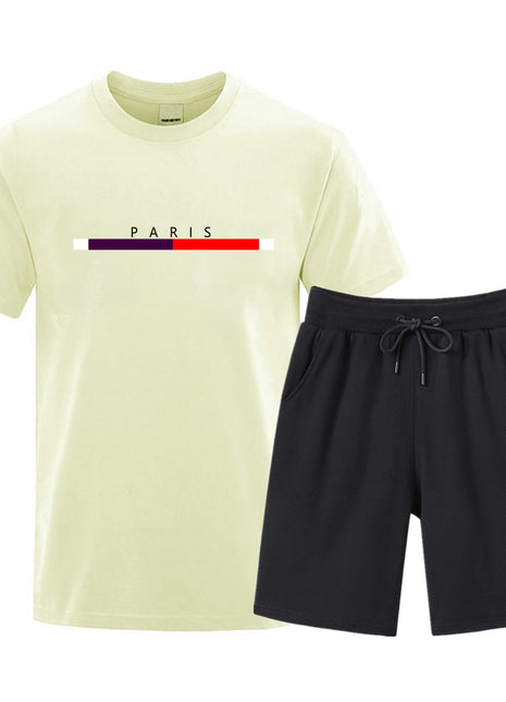 Conjunto de dos piezas de camiseta y pantalón corto de algodón